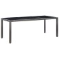 vidaXL Conjunto de comedor de jardín 9 piezas ratán sintético gris vidaXL Conjunto de comedor de jardín 9 piezas ratán sintético gris