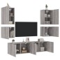 vidaXL Muebles de TV de pared 6 pzas madera de ingeniería gris Sonoma vidaXL Muebles de TV de pared 6 pzas madera de ingeniería gris Sonoma