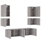 vidaXL Muebles de TV de pared 6 pzas madera de ingeniería gris Sonoma vidaXL Muebles de TV de pared 6 pzas madera de ingeniería gris Sonoma