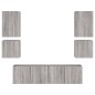 vidaXL Muebles de TV de pared 6 pzas madera de ingeniería gris Sonoma vidaXL Muebles de TV de pared 6 pzas madera de ingeniería gris Sonoma