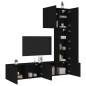 vidaXL Muebles de TV de pared 5 piezas madera de ingeniería negro