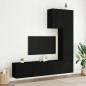 vidaXL Muebles de TV de pared 5 piezas madera de ingeniería negro