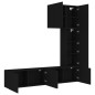vidaXL Muebles de TV de pared 5 piezas madera de ingeniería negro