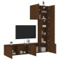 vidaXL Muebles de TV de pared 5 pzas madera de ingeniería marrón roble