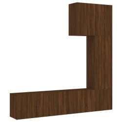vidaXL Muebles de TV de pared 5 pzas madera de ingeniería marrón roble
