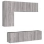 vidaXL Muebles de TV de pared 5 pzas madera de ingeniería gris Sonoma