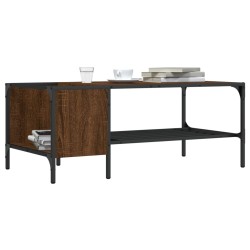 vidaXL Mesa centro estante madera ingeniería roble marrón 100x51x40 cm