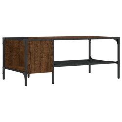vidaXL Mesa centro estante madera ingeniería roble marrón 100x51x40 cm