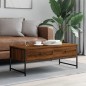 vidaXL Mesa de centro madera de ingeniería marrón roble 101x49x39,5 cm