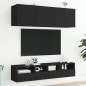 vidaXL Muebles de TV de pared 5 piezas madera de ingeniería negro vidaXL Muebles de TV de pared 5 piezas madera de ingeniería negro
