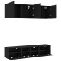 vidaXL Muebles de TV de pared 5 piezas madera de ingeniería negro vidaXL Muebles de TV de pared 5 piezas madera de ingeniería negro