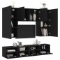 vidaXL Muebles de TV de pared 5 piezas madera de ingeniería negro vidaXL Muebles de TV de pared 5 piezas madera de ingeniería negro
