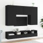 vidaXL Muebles de TV de pared 5 piezas madera de ingeniería negro vidaXL Muebles de TV de pared 5 piezas madera de ingeniería negro