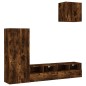 vidaXL Muebles de TV de pared 4 pzas madera ingeniería roble ahumado vidaXL Muebles de TV de pared 4 pzas madera ingeniería roble ahumado