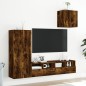 vidaXL Muebles de TV de pared 4 pzas madera ingeniería roble ahumado vidaXL Muebles de TV de pared 4 pzas madera ingeniería roble ahumado