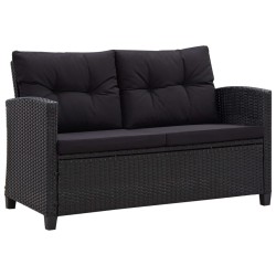 vidaXL Set de sofás de jardín 6 piezas y cojines ratán sintético negro