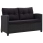 vidaXL Set de sofás de jardín 6 piezas y cojines ratán sintético negro vidaXL Set de sofás de jardín 6 piezas y cojines ratán sintético negro