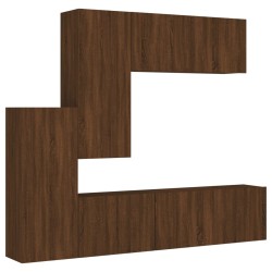 vidaXL Muebles de TV de pared 5 pzas madera de ingeniería marrón roble