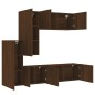 vidaXL Muebles de TV de pared 5 pzas madera de ingeniería marrón roble