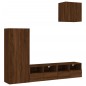 vidaXL Muebles de TV de pared 4 pzas madera de ingeniería marrón roble