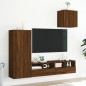 vidaXL Muebles de TV de pared 4 pzas madera de ingeniería marrón roble