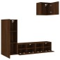 vidaXL Muebles de TV de pared 4 pzas madera de ingeniería marrón roble
