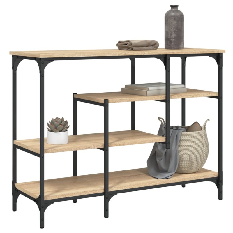 vidaXL Mesa consola con estantes roble Sonoma 100x35x75 cm vidaXL Mesa consola con estantes roble Sonoma 100x35x75 cm