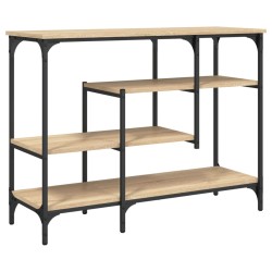 vidaXL Mesa consola con estantes roble Sonoma 100x35x75 cm
