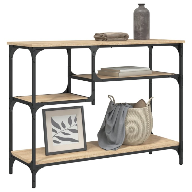 vidaXL Mesa consola con estantes roble Sonoma 100x35x75 cm vidaXL Mesa consola con estantes roble Sonoma 100x35x75 cm