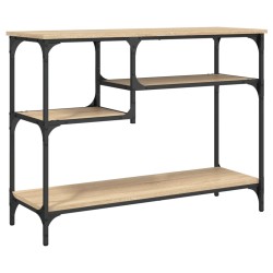 vidaXL Mesa consola con estantes roble Sonoma 100x35x75 cm