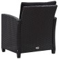 vidaXL Set de sofás de jardín 6 piezas y cojines ratán sintético negro vidaXL Set de sofás de jardín 6 piezas y cojines ratán sintético negro