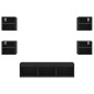vidaXL Muebles de TV de pared con LED 7 pzas madera ingeniería negro