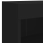 vidaXL Muebles de TV de pared con LED 7 pzas madera ingeniería negro