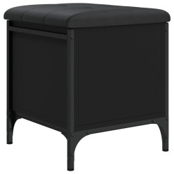 vidaXL Banco con almacenaje madera de ingeniería negro 42x42x45 cm