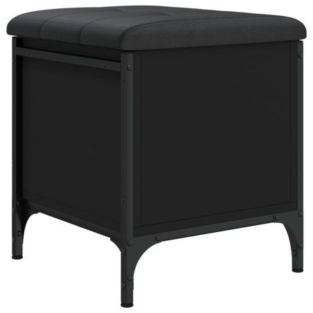 vidaXL Banco con almacenaje madera de ingeniería negro 42x42x45 cm