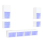 vidaXL Muebles de TV de pared con LED 8 pzas madera ingeniería blanco vidaXL Muebles de TV de pared con LED 8 pzas madera ingeniería blanco