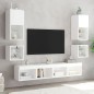 vidaXL Muebles de TV de pared con LED 8 pzas madera ingeniería blanco vidaXL Muebles de TV de pared con LED 8 pzas madera ingeniería blanco