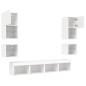 vidaXL Muebles de TV de pared con LED 8 pzas madera ingeniería blanco vidaXL Muebles de TV de pared con LED 8 pzas madera ingeniería blanco