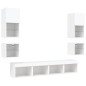 vidaXL Muebles de TV de pared con LED 8 pzas madera ingeniería blanco vidaXL Muebles de TV de pared con LED 8 pzas madera ingeniería blanco