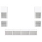 vidaXL Muebles de TV de pared con LED 8 pzas madera ingeniería blanco vidaXL Muebles de TV de pared con LED 8 pzas madera ingeniería blanco