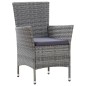 vidaXL Set de comedor de jardín 7 pzas y cojines ratán sintético gris vidaXL Set de comedor de jardín 7 pzas y cojines ratán sintético gris