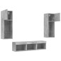 vidaXL Muebles TV pared con LED 5 pzas madera ingeniería gris hormigón vidaXL Muebles TV pared con LED 5 pzas madera ingeniería gris hormigón