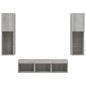 vidaXL Muebles TV pared con LED 5 pzas madera ingeniería gris Sonoma