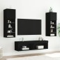 vidaXL Muebles de TV de pared con LED 6 pzas madera ingeniería negro vidaXL Muebles de TV de pared con LED 6 pzas madera ingeniería negro