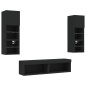 vidaXL Muebles de TV de pared con LED 6 pzas madera ingeniería negro vidaXL Muebles de TV de pared con LED 6 pzas madera ingeniería negro