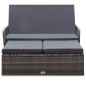 vidaXL Set de muebles de jardín 2 pzas y cojines ratán sintético gris vidaXL Set de muebles de jardín 2 pzas y cojines ratán sintético gris