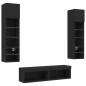 vidaXL Muebles de TV de pared con LED 6 pzas madera ingeniería negro vidaXL Muebles de TV de pared con LED 6 pzas madera ingeniería negro