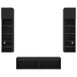 vidaXL Muebles de TV de pared con LED 6 pzas madera ingeniería negro vidaXL Muebles de TV de pared con LED 6 pzas madera ingeniería negro
