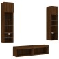 vidaXL Muebles TV pared con LED 6 pzas madera ingeniería marrón roble