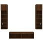 vidaXL Muebles TV pared con LED 6 pzas madera ingeniería marrón roble